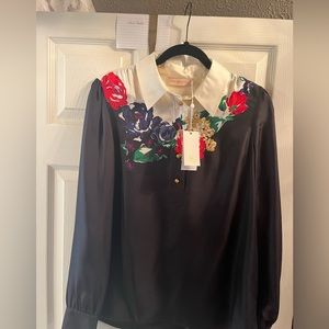 Tory Burch brand new printed wide collar Tunic Blouse